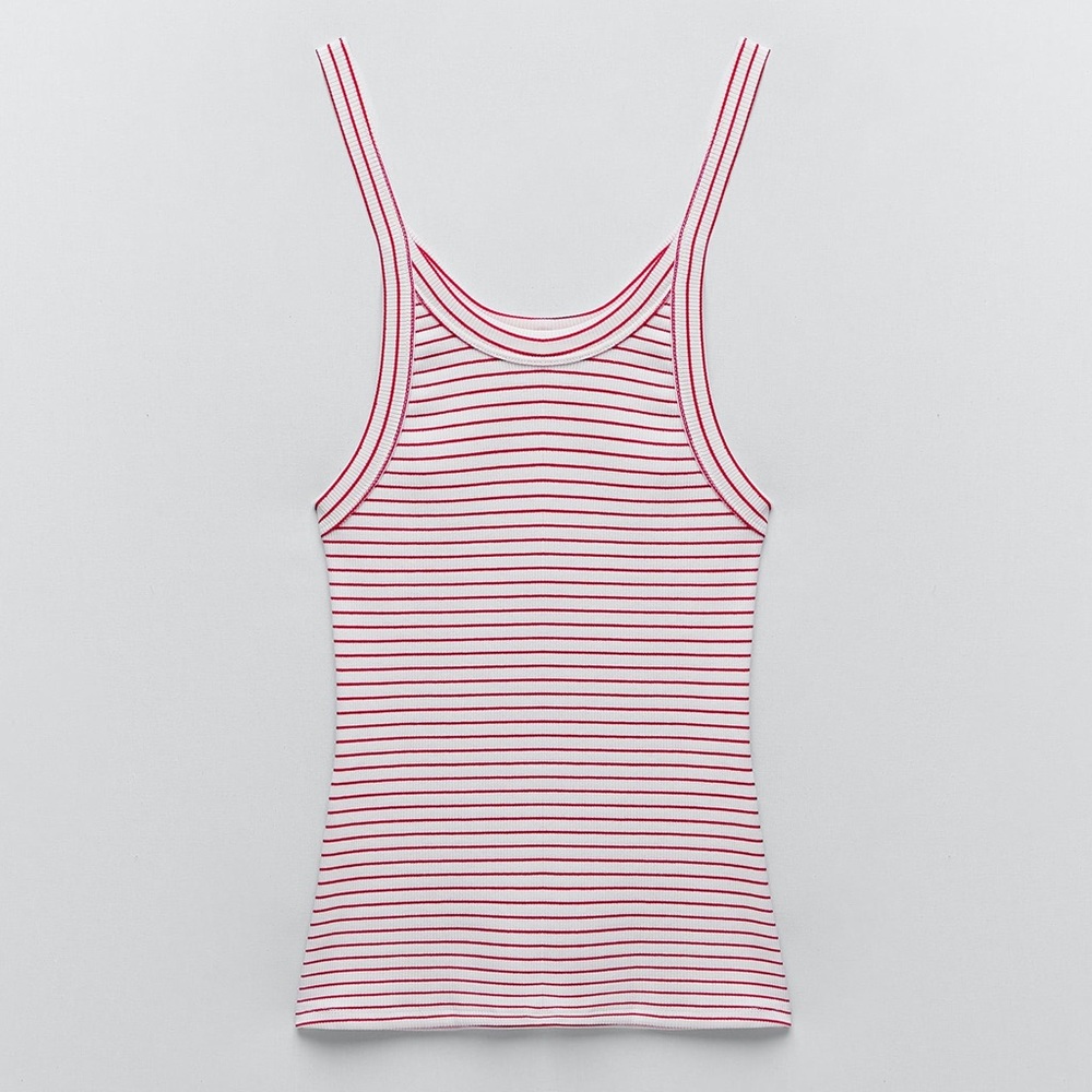 Zara RIBBED TANK TOP size L
